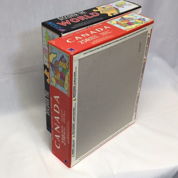 SALE Sealed puzzles with posters Geography Canada & World maps 250pc homeschool - Picture 9 of 11